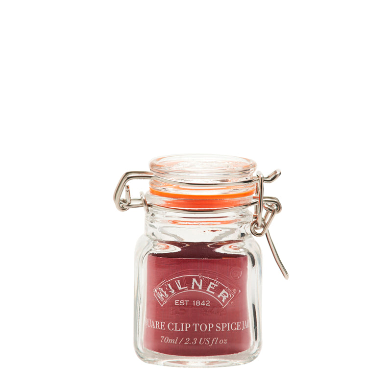 Bocal à clip pour épices carré - 70ml - Kilner - Bocal - - La Guilde Culinaire