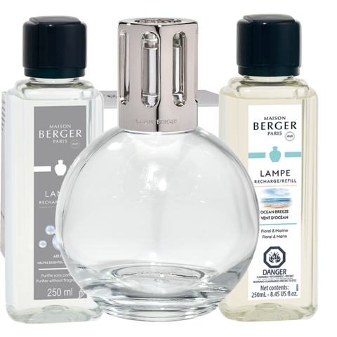 Coffret lampe Berger Essentielle Ronde avec recharges Neutre essentiel et Vent d’océan - Maison Berger Paris - Coffret Lampe Berger - - La Guilde Culinaire