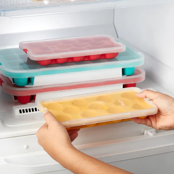 Bac à glaçons avec couvercle rond - Lékué - Contenant pour aliment - - La Guilde Culinaire