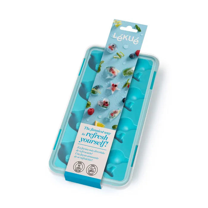 Bac à glaçons avec couvercle dauphin - Lékué - Contenant pour aliment - - La Guilde Culinaire