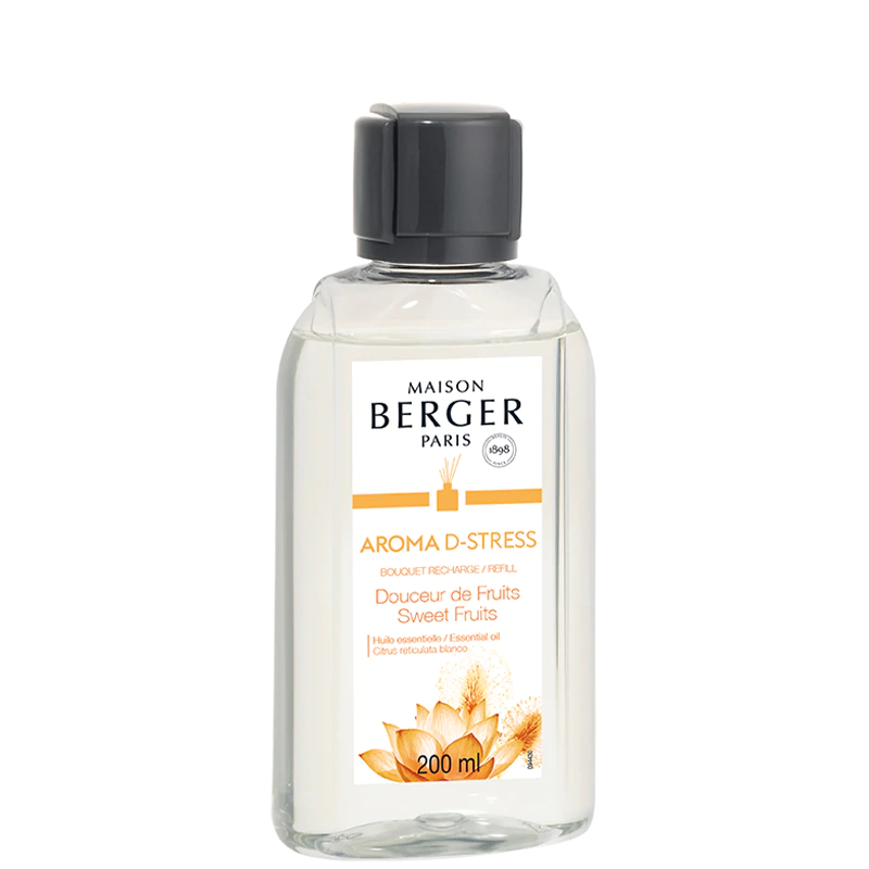 Recharge pour bouquet Aroma D-Stress – Douceur de fruits - 200 ml (6,7 oz)    - Maison Berger Paris - Parfums d'ambiance - 