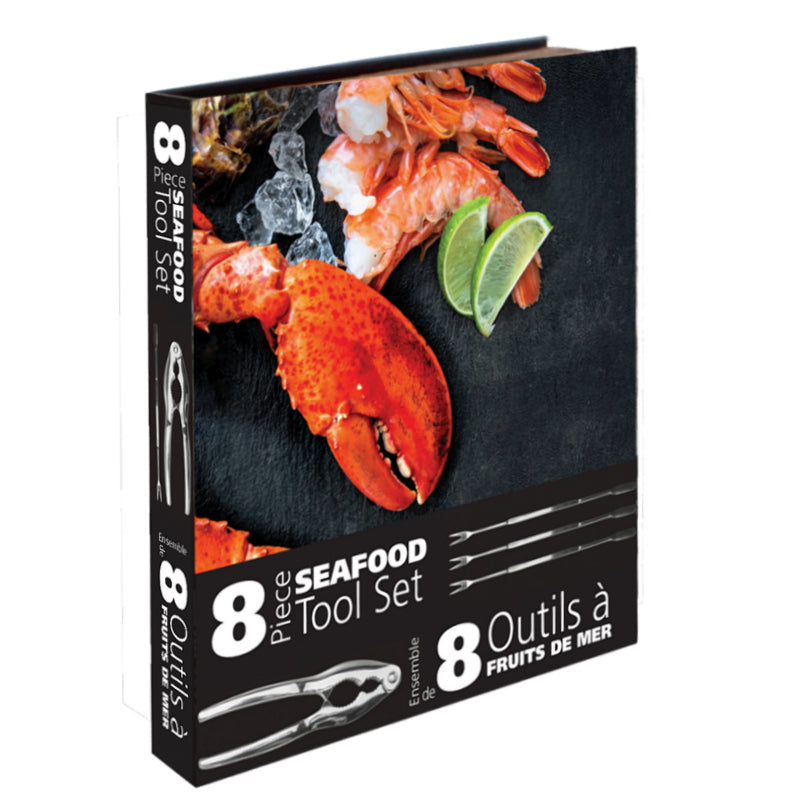 Ensemble de 8 outils à fruits de mer - Natural Living - Pince à crustacés - - La Guilde Culinaire