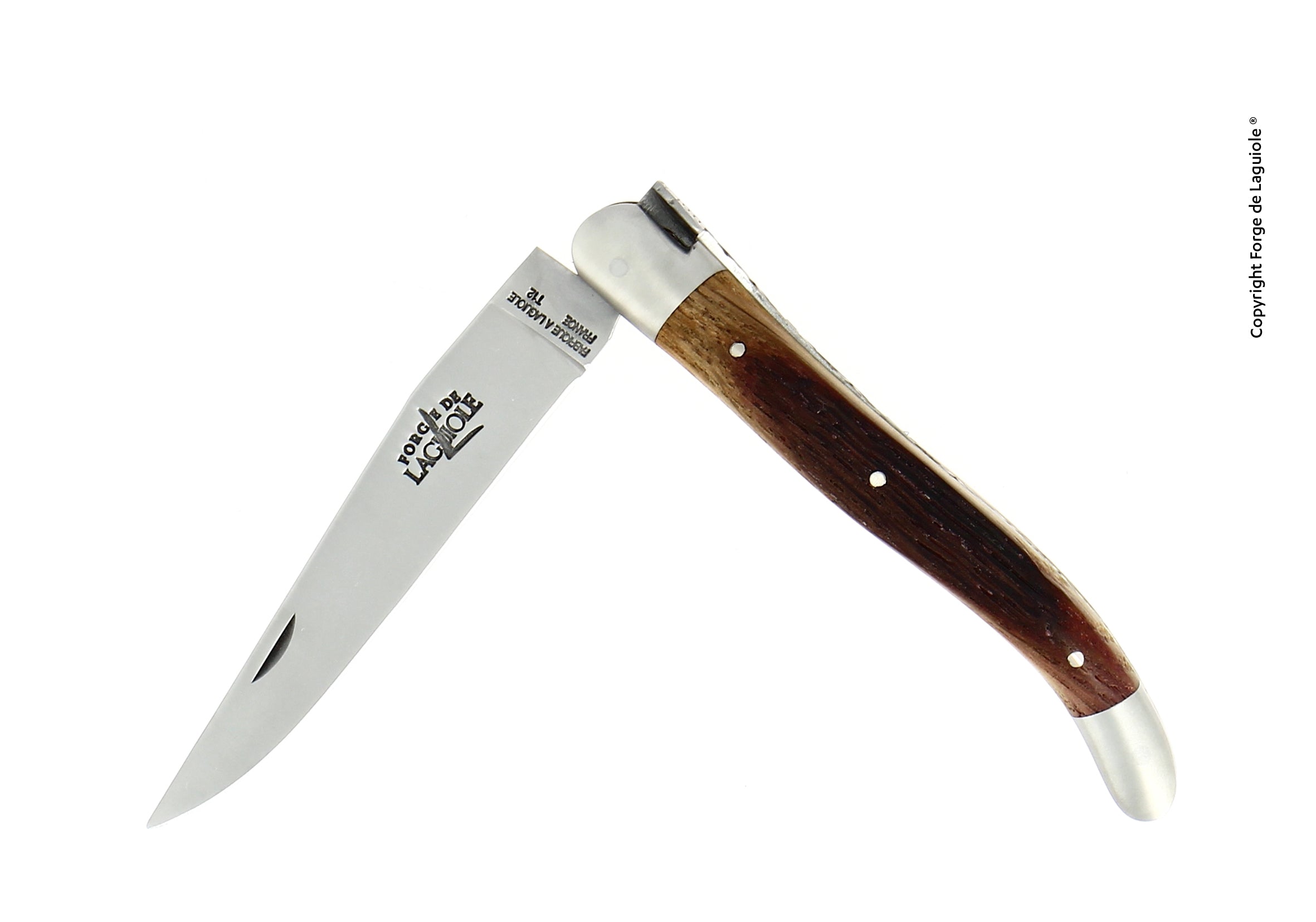 Couteau pliant 11 cm Chêne de barrique, mitre inox mat – Laguiole    - Laguiole - Couteau de poche - 