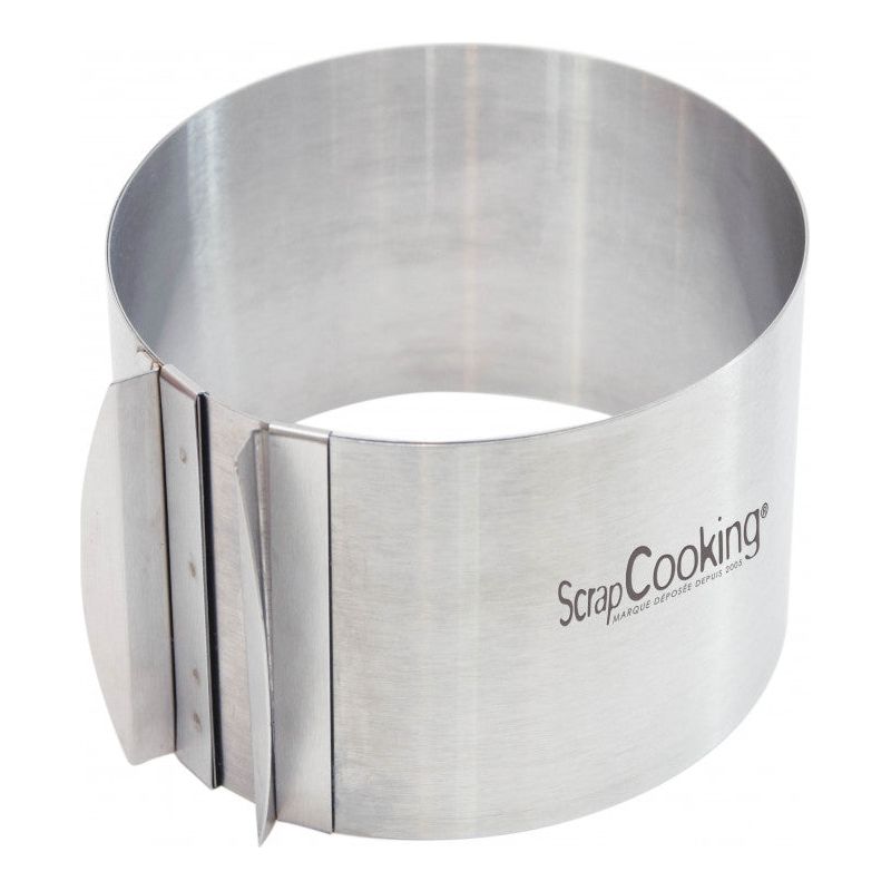 Cercle pâtissier extensible spécial gâteaux hauts en inox 15cm à 23cm x 12cm - Scrapcooking - Cercle à pâtisserie - - La Guilde Culinaire
