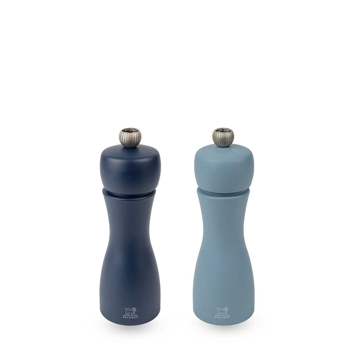Duo de moulins à poivre et à sel manuels en bois 15 cm - Tahiti Air - Peugeot - Moulin à poivre, sel, et épices - - La Guilde Culinaire