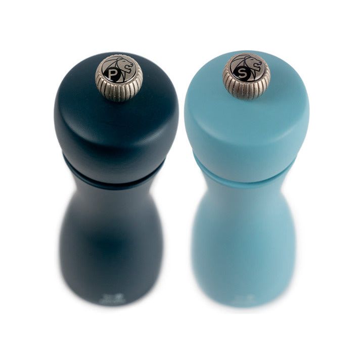 Duo de moulins à poivre et à sel manuels en bois 15 cm - Tahiti Air - Peugeot - Moulin à poivre, sel, et épices - - La Guilde Culinaire