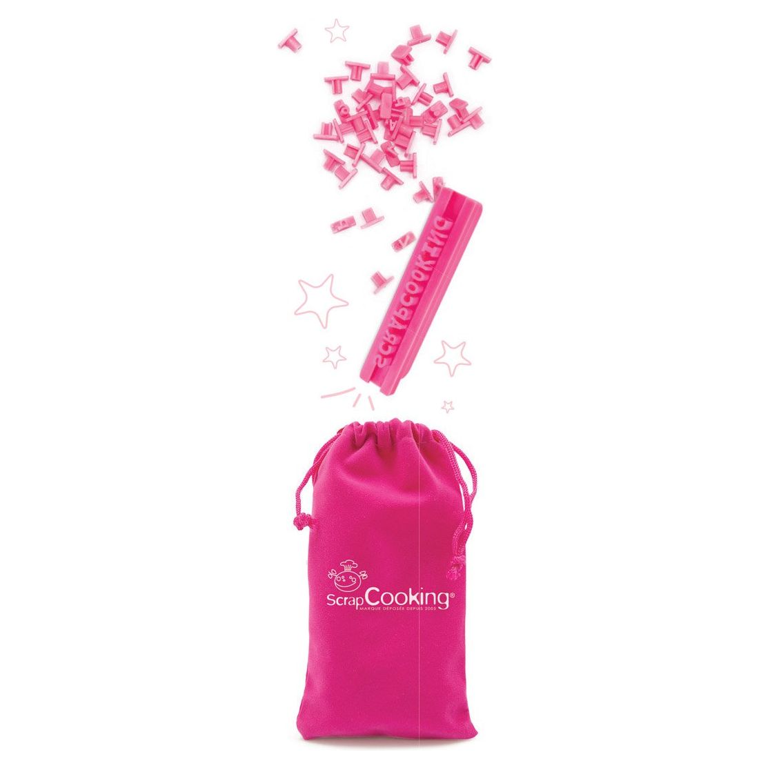 Kit Messages : 85 caractères + 1 support + 1 sac de rangement - Scrapcooking - Découpoir - - La Guilde Culinaire