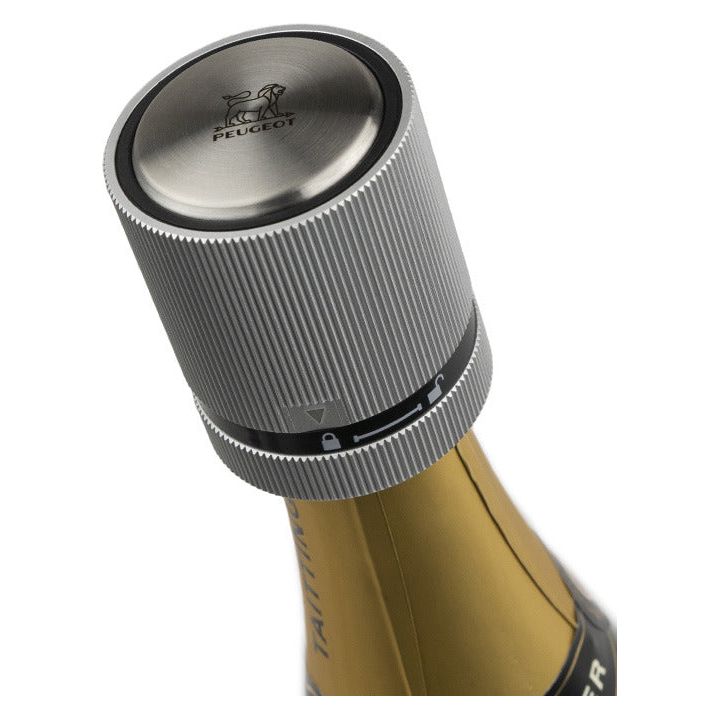 Bouchon pour vins effervescents, aluminium 5,5 cm - Line - Peugeot - Pompe vide air - - La Guilde Culinaire