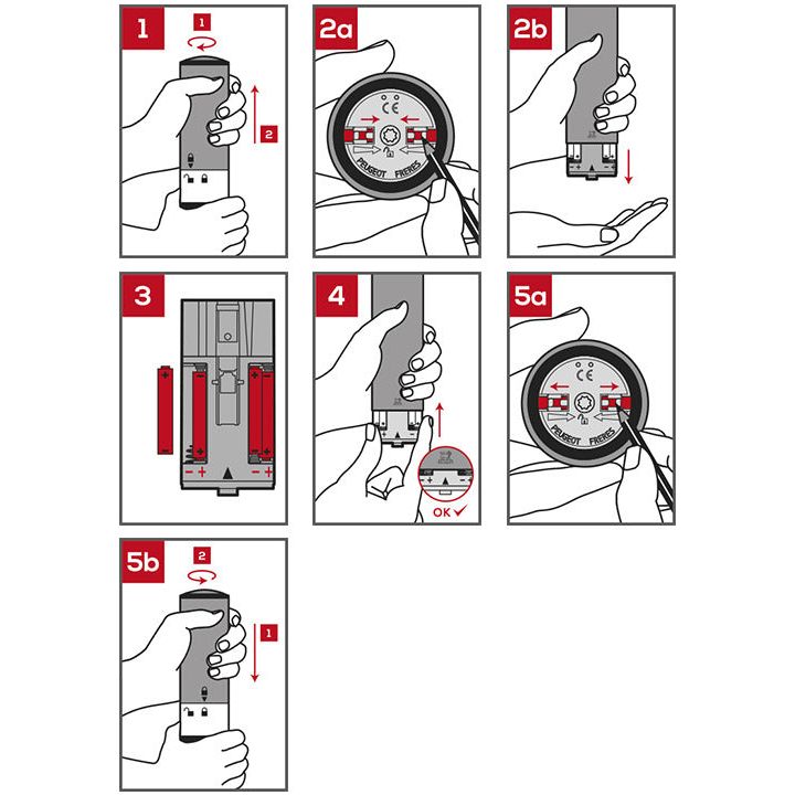 Moulin à poivre électrique u'Select en inox 20 cm - Elis Sense - Peugeot - Peugeot - Moulin à poivre - - La Guilde Culinaire