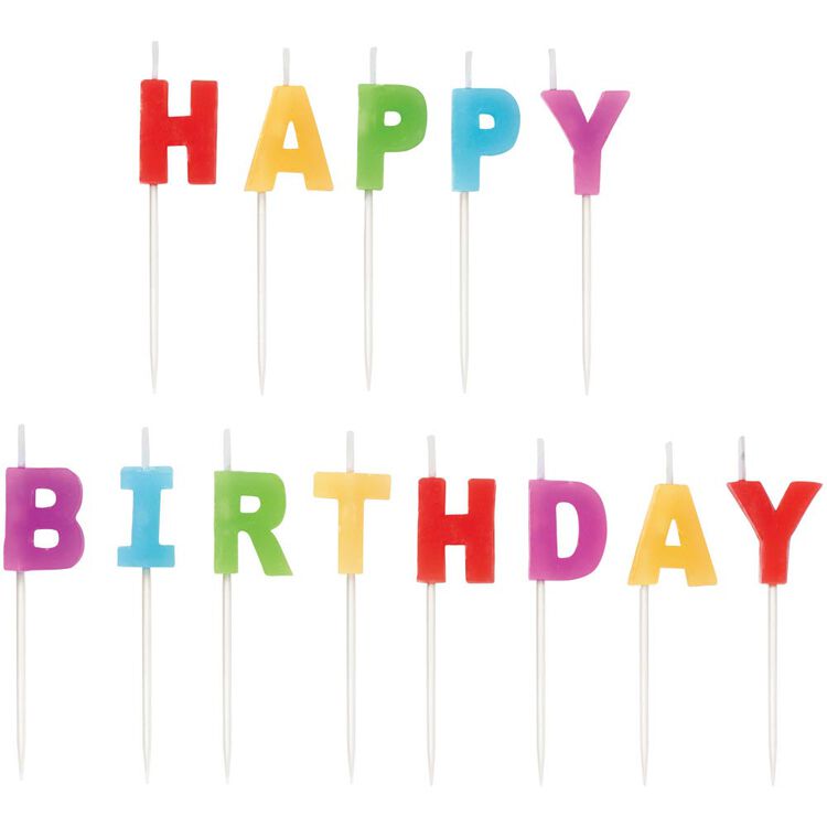Ensemble de bougies d'anniversaire "Happy Birthday" sur pique - Wilton - Bougie d'anniversaire - - La Guilde Culinaire