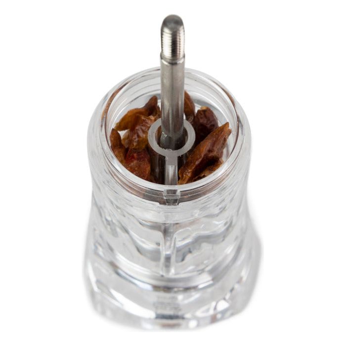 Moulin à piment manuel en bois et acryl couleur Chocolat 14 cm - Oléron - Peugeot - Peugeot - Moulin à épices - - La Guilde Culinaire