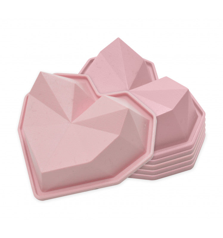 6 moules silicone individuels Cœur diamant    - Scrapcooking - Moule à gâteaux - 