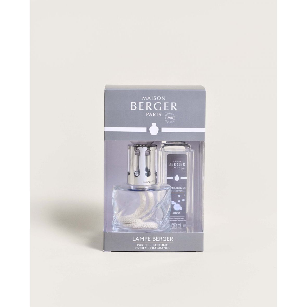 Coffret Lampe Berger Spirale Transparente + Air pur - 250ml (8,5 oz) ! - Maison Berger Paris - Coffret Lampe Berger - - La Guilde Culinaire