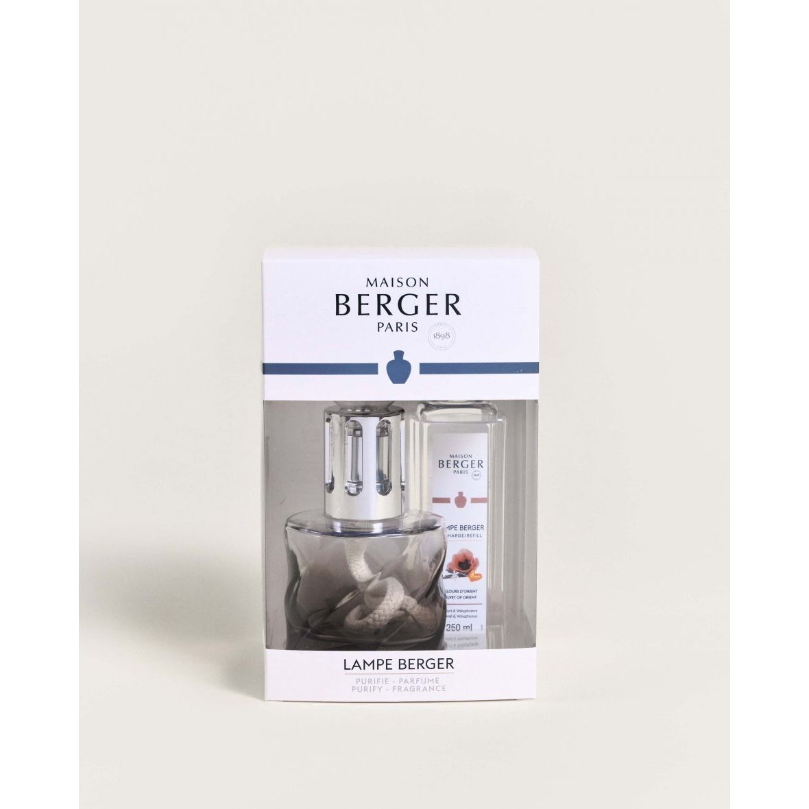 Coffret Lampe Berger Spirale Noire + Velours d’Orient - 250ml (8,5 oz) - Maison Berger Paris - Coffret Lampe Berger - - La Guilde Culinaire