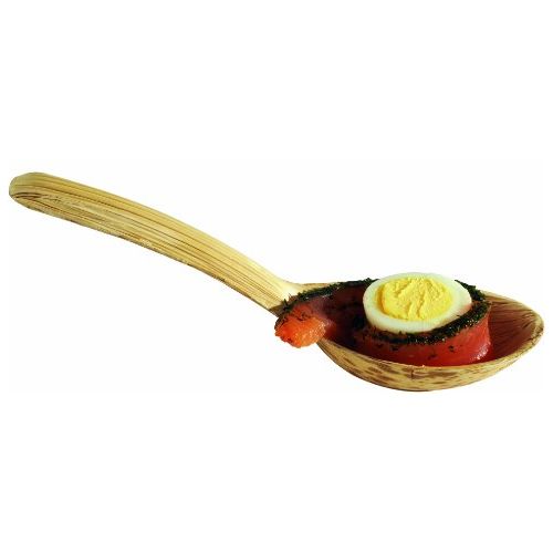 Cuillères en Feuilles de Bambou - pqt 50 - Solia - Service de table jetable - - La Guilde Culinaire