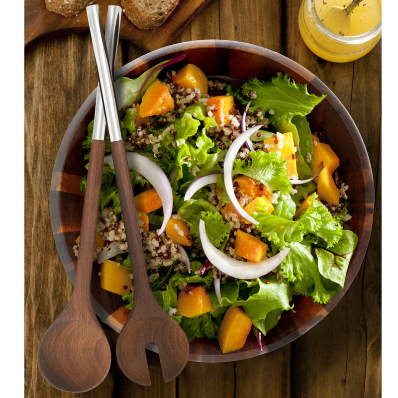 Couverts à salade en acacia foncé * - Natural Living - Couvert à salade - - La Guilde Culinaire
