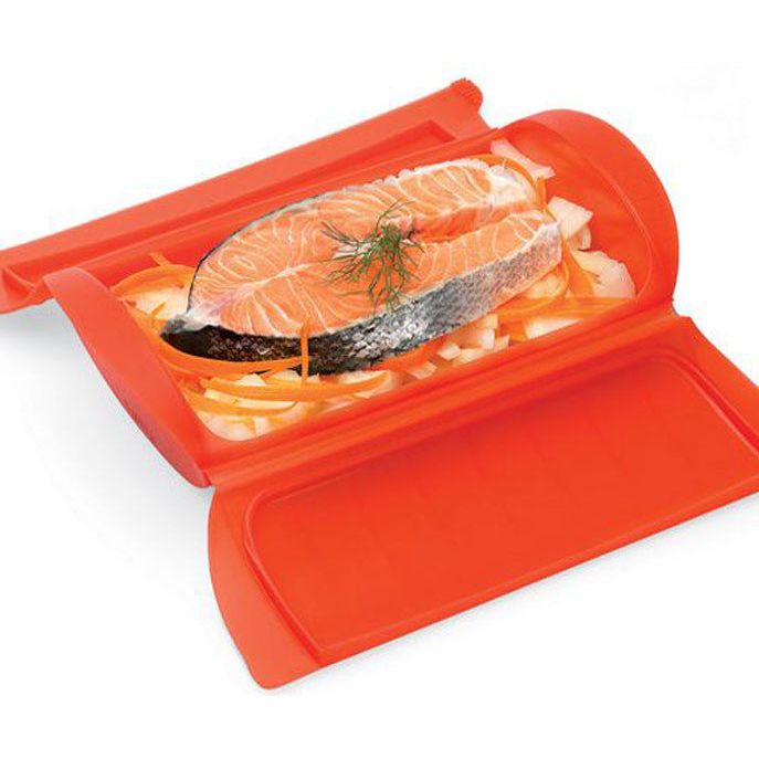 Coffret vapeur papilotte pour 1 à 2 personnes (rouge) - Lékué - Cuiseur-vapeur - - La Guilde Culinaire
