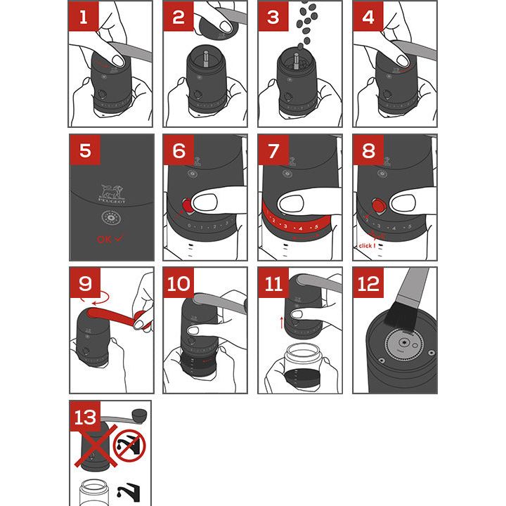 L'Arbre à Café - Moulin à café manuel u'Select 20 cm - 8” - Peugeot - Moulin à café - - La Guilde Culinaire