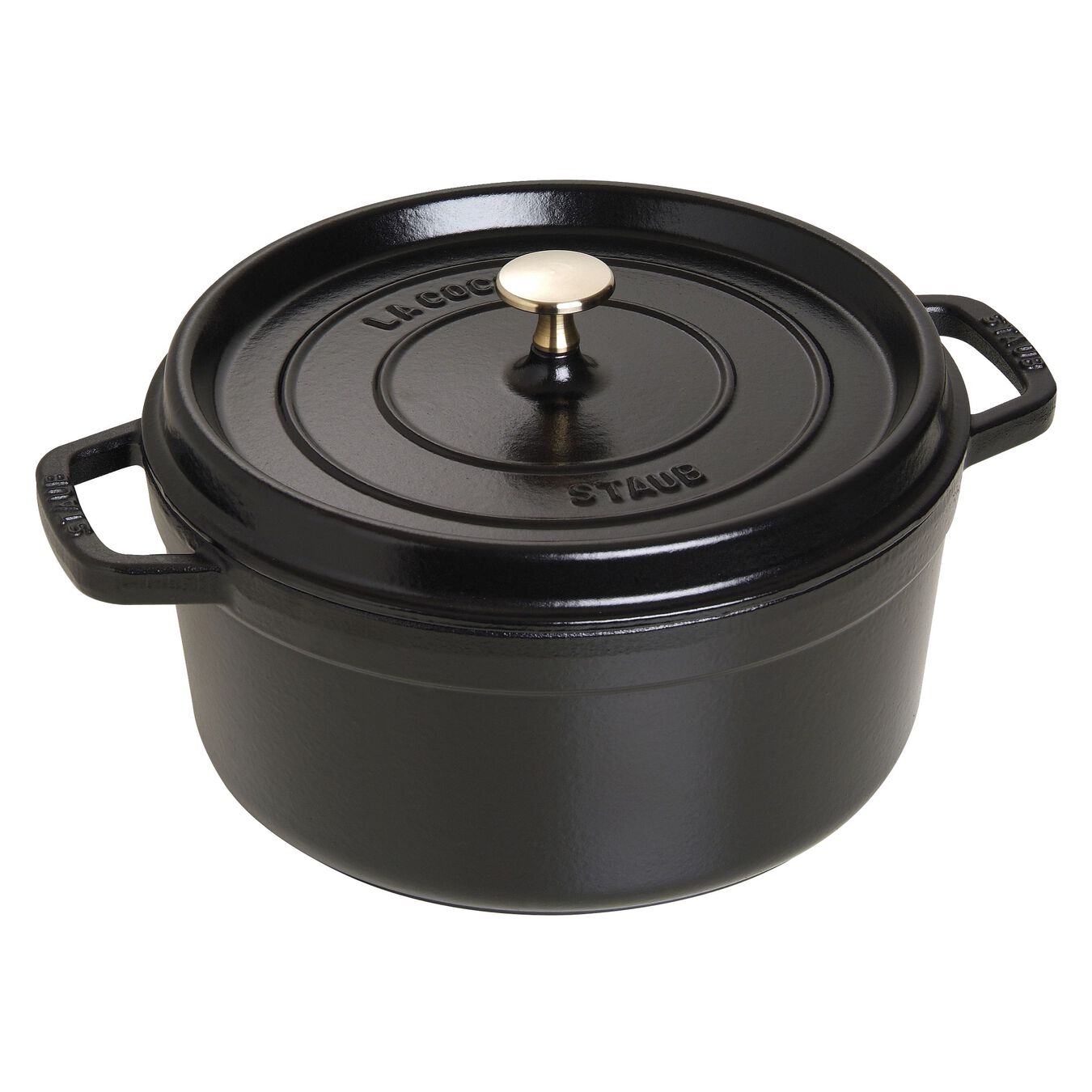 Cocotte ronde fonte et émail Noir 10'' 26cm 5.2L - Staub - Cocotte - - La Guilde Culinaire