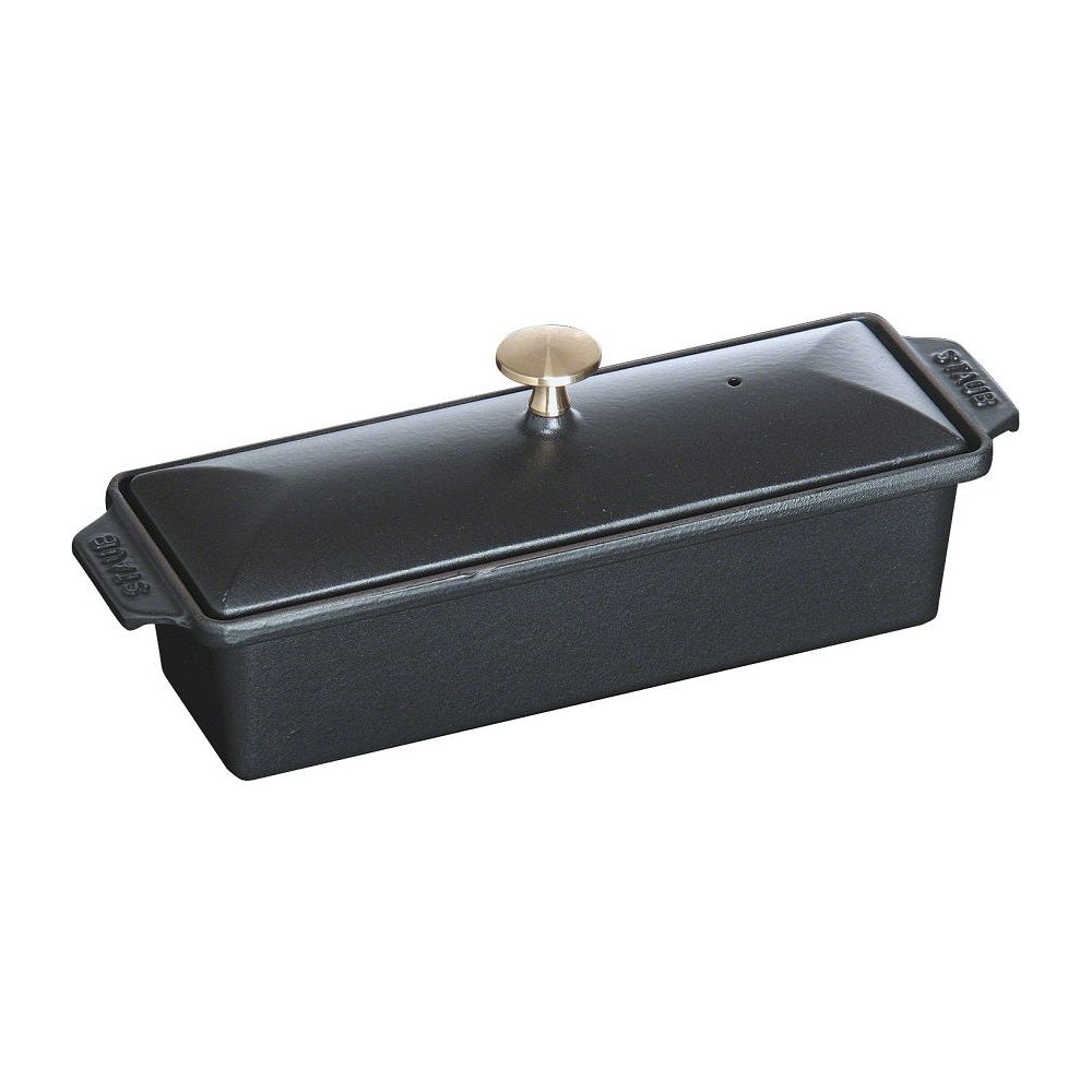 Terrine rectangulaire avec couvercle fonte et émail noir 11.75"x4,25" (30x11cm) - Staub - Terrine - - La Guilde Culinaire