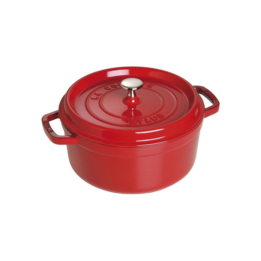 Cocotte ronde fonte et émail Rouge 10'' 26cm 5.2L - Staub - Cocotte - - La Guilde Culinaire