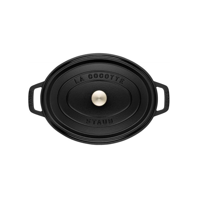 Cocotte ovale fonte et émail Noir 12'' 31cm 5.5L - Staub - Cocotte - - La Guilde Culinaire