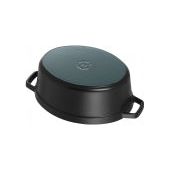 Cocotte ovale fonte et émail Noir 12'' 31cm 5.5L - Staub - Cocotte - - La Guilde Culinaire