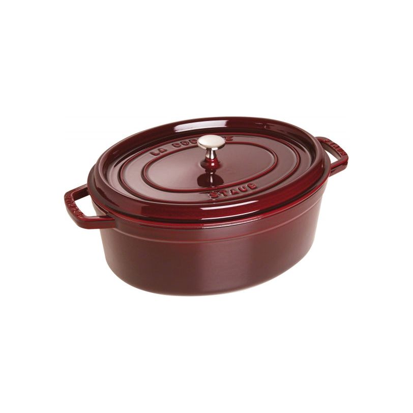 Cocotte ovale fonte et émail Grenadine 12'' 31cm 5.5L - Staub - Cocotte - - La Guilde Culinaire