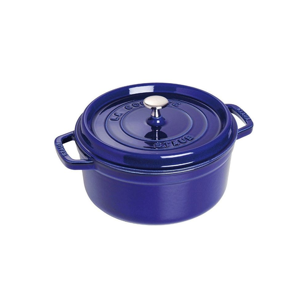 Cocotte ronde fonte et émail Bleu 10'' 26cm 5.2L - Staub - Cocotte - - La Guilde Culinaire