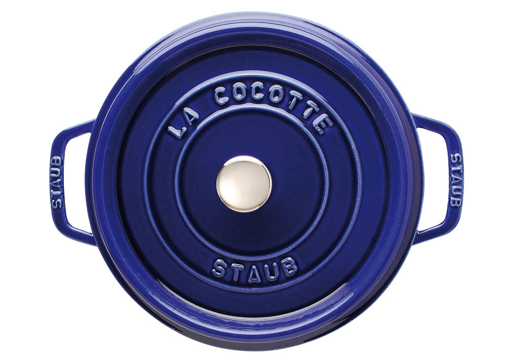 Cocotte ronde fonte et émail Bleu 11'' 28cm 6.7L    - Staub - Cocotte - 