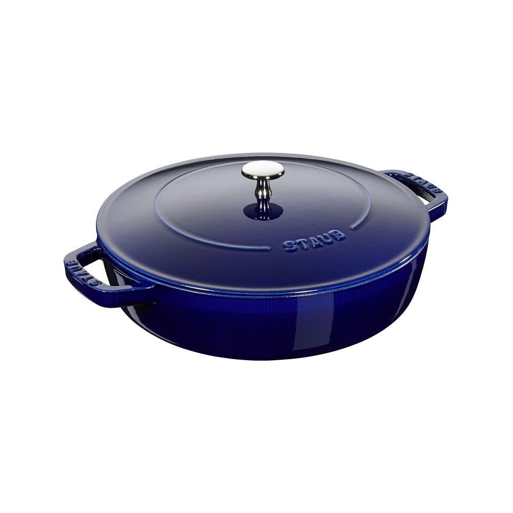 Sauteuse ronde en fonte avec couvercle 3.7 L, 28cm / 11" ! Bleu foncé - Staub - Sauteuse - 40511-476 / 1004764 - La Guilde Culinaire