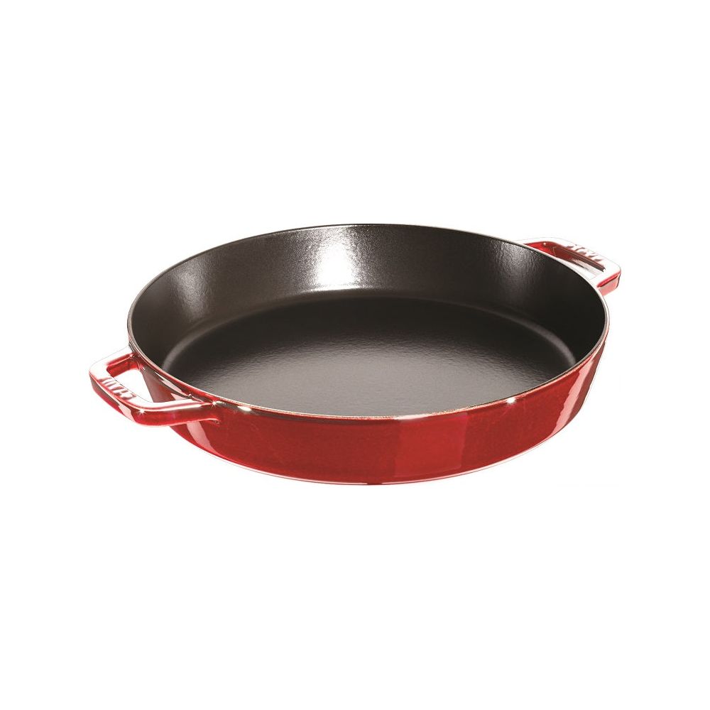 Poêle 2 anses en fonte et émail Rouge cerise 34cm - Staub ! - Staub - Poêle - - La Guilde Culinaire