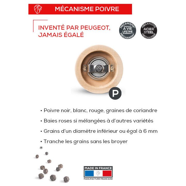 Moulin à poivre en bois spécial barbecue, graphite, 30 cm - BBQ - Peugeot - Moulin à poivre - - La Guilde Culinaire