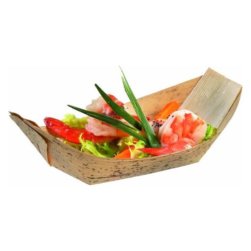 Jonque feuille bambou 200x125x50 mm - pqt 100 - Solia - Service de table jetable - - La Guilde Culinaire