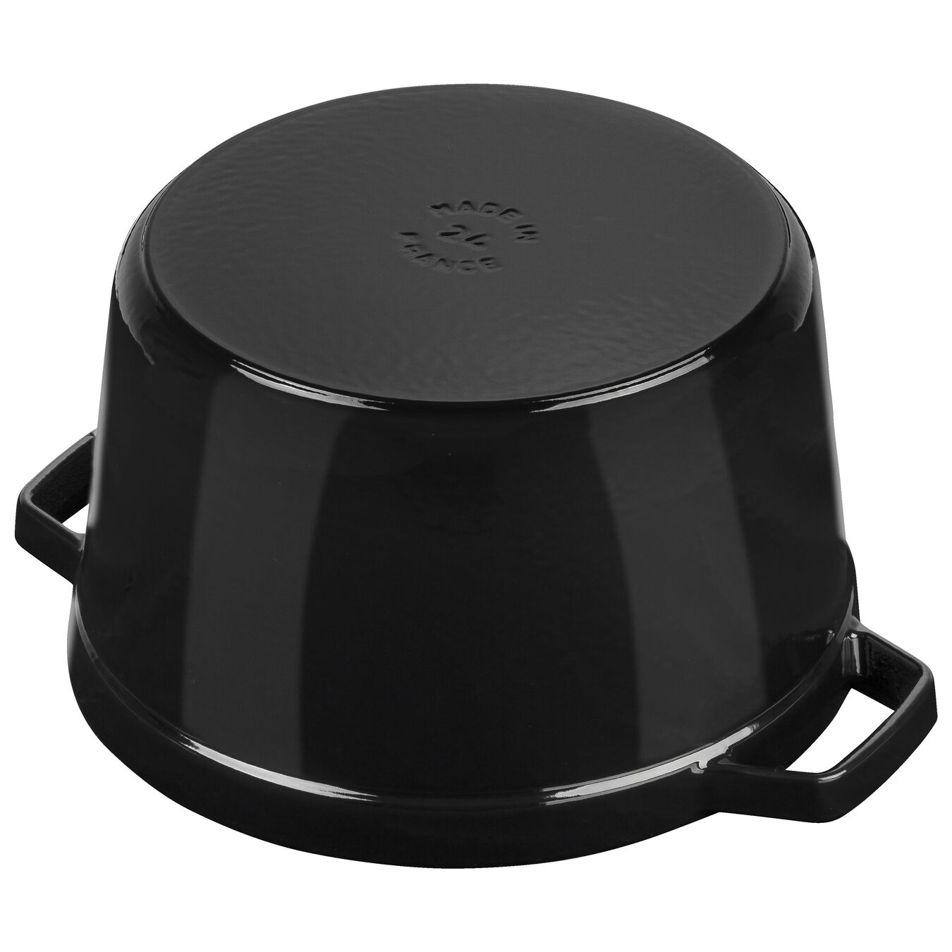 Cocotte ronde haute en fonte, noir brillant - 24 cm 4,75 L - Staub - Cocotte - - La Guilde Culinaire