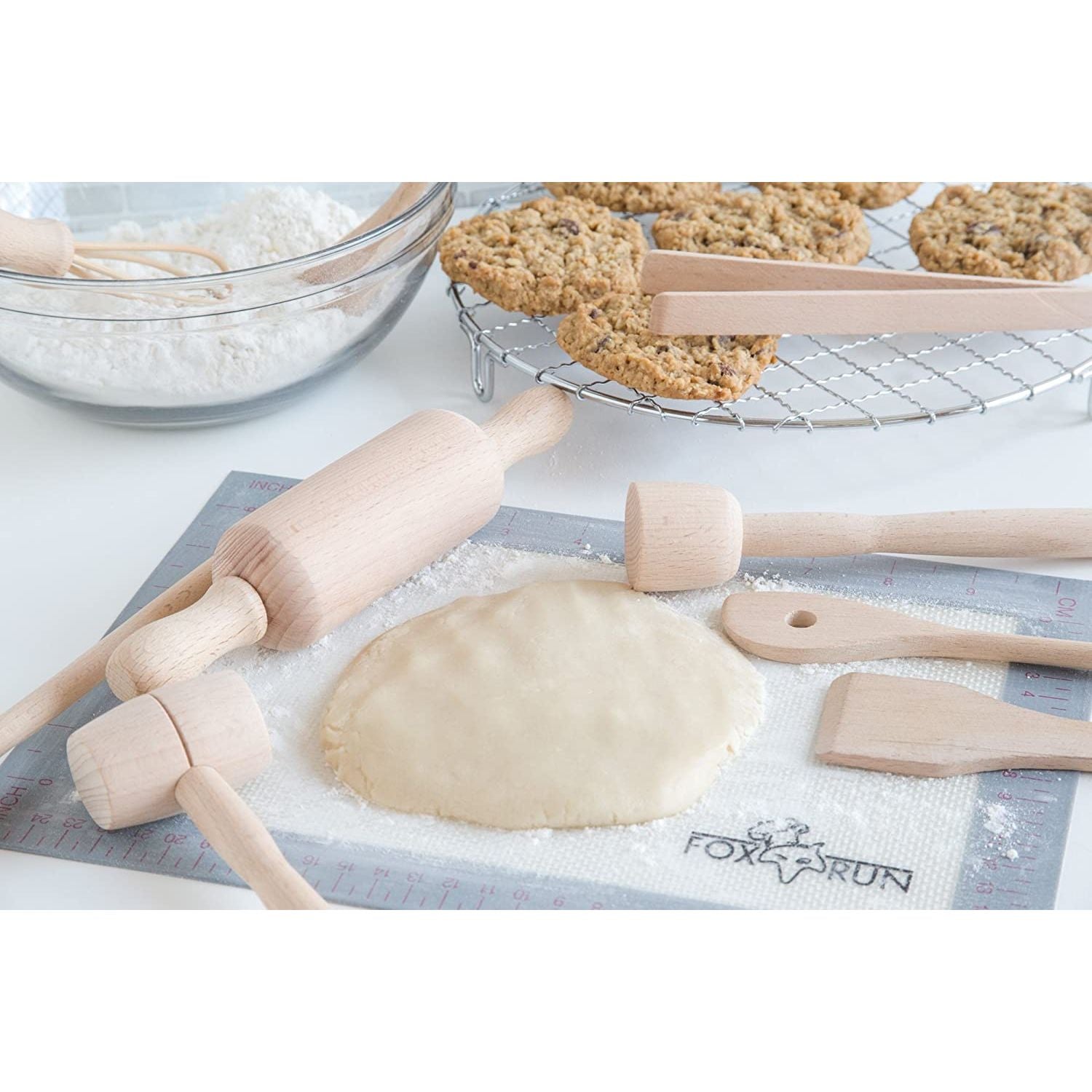 Set d'outils de cuisine en bois pour enfant - Fox Run - Kit d'accessoires pour la pâtisserie - - La Guilde Culinaire