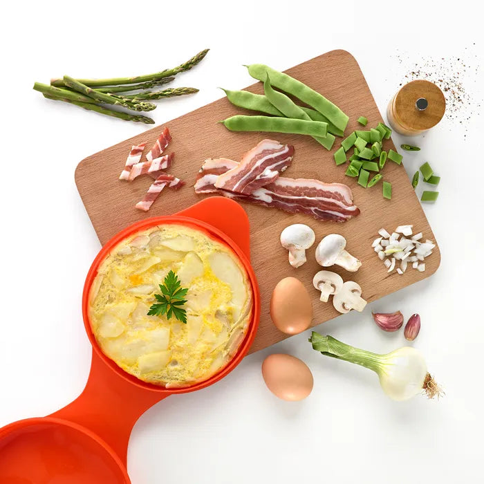 Moule à omelette Espagnol en silicone (Rouge) - Lékué - Cuiseur à oeufs - - La Guilde Culinaire