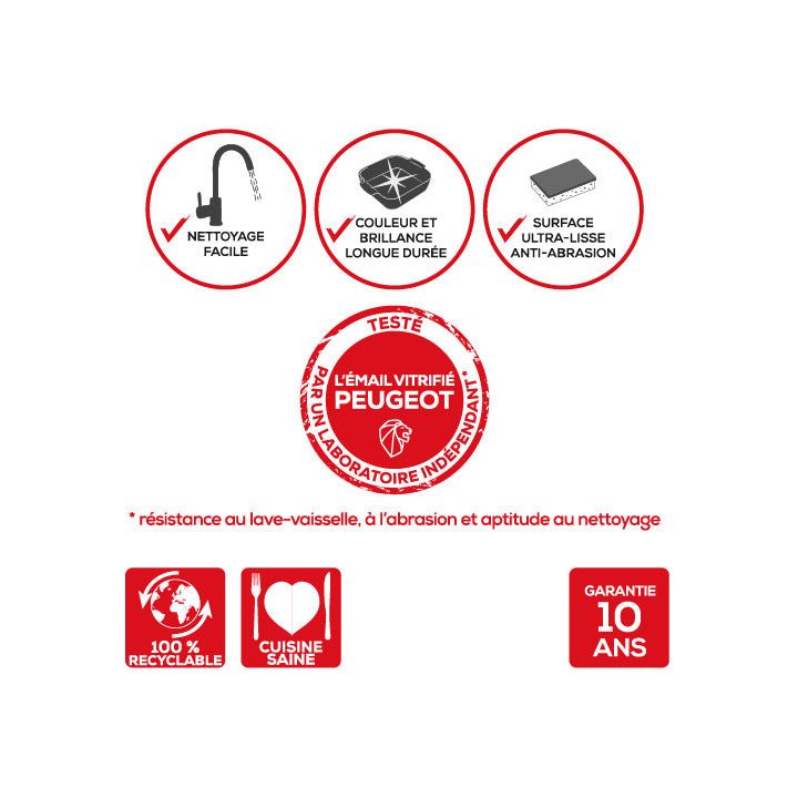 APPOLIA - Plat four en céramique carré rouge 36cm-14" ! - Peugeot - Plat pour four - - La Guilde Culinaire