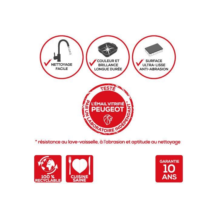 APPOLIA - Plat four en céramique rectangle rouge 25cm-10" - Peugeot - Plat pour four - - La Guilde Culinaire