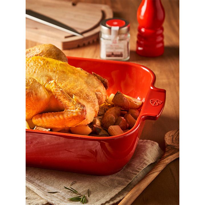 APPOLIA - Plat four en céramique rectangle rouge 40cm-16" - Peugeot - Plat pour four - - La Guilde Culinaire