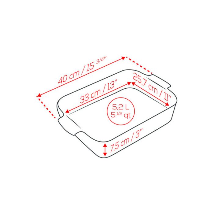 APPOLIA - Plat four en céramique rectangle Ardoise 40cm-16" - Peugeot - Plat pour four - - La Guilde Culinaire