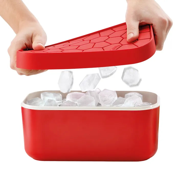 Ice Box - Bac à glaçons Rouge - Lékué - Contenant pour aliment - 6009.250400R - La Guilde Culinaire