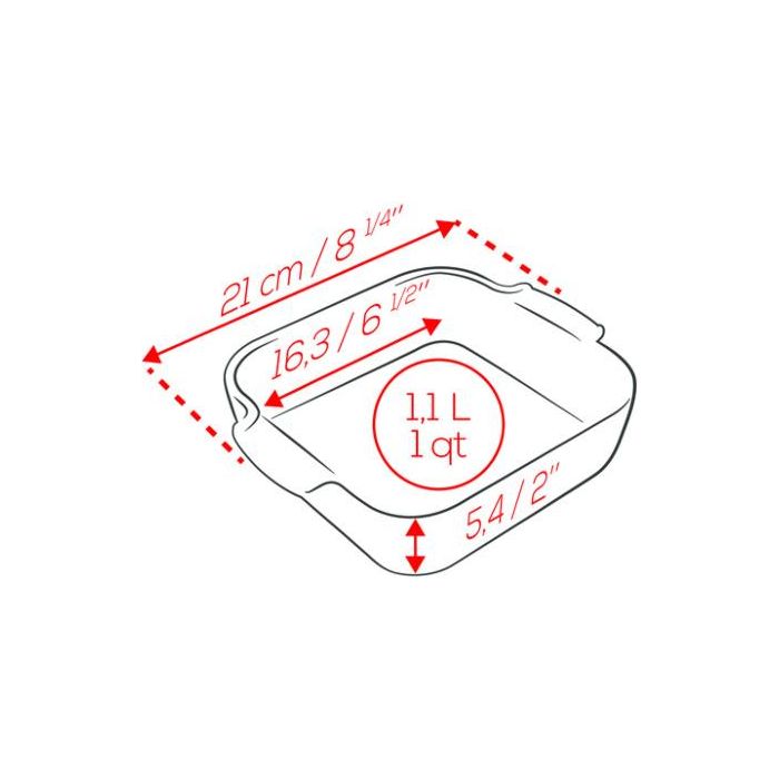 APPOLIA - Plat four en céramique carré écru 21cm-8,25" - Peugeot - Plat pour four - - La Guilde Culinaire