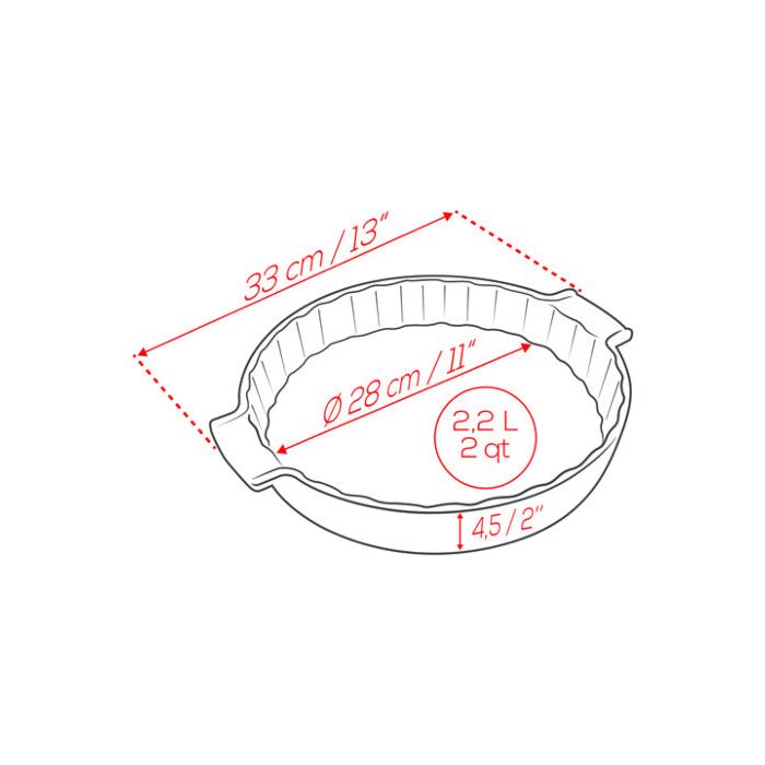 APPOLIA - Tourtière en céramique Écru 28cm-11" * ! - Peugeot - Moule à tarte et quiche - - La Guilde Culinaire