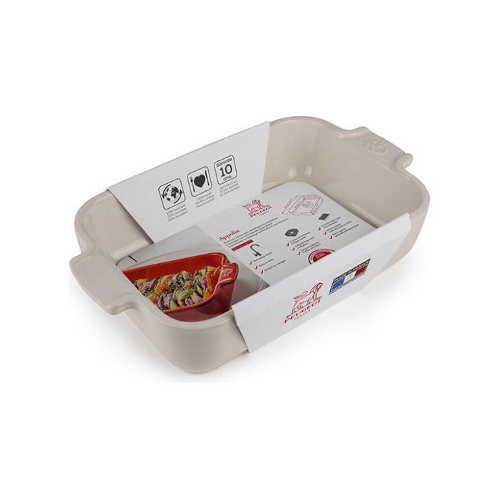 APPOLIA - Plat four en céramique rectangle écru 22cm-8 3/4" - Peugeot - Plat pour four - - La Guilde Culinaire