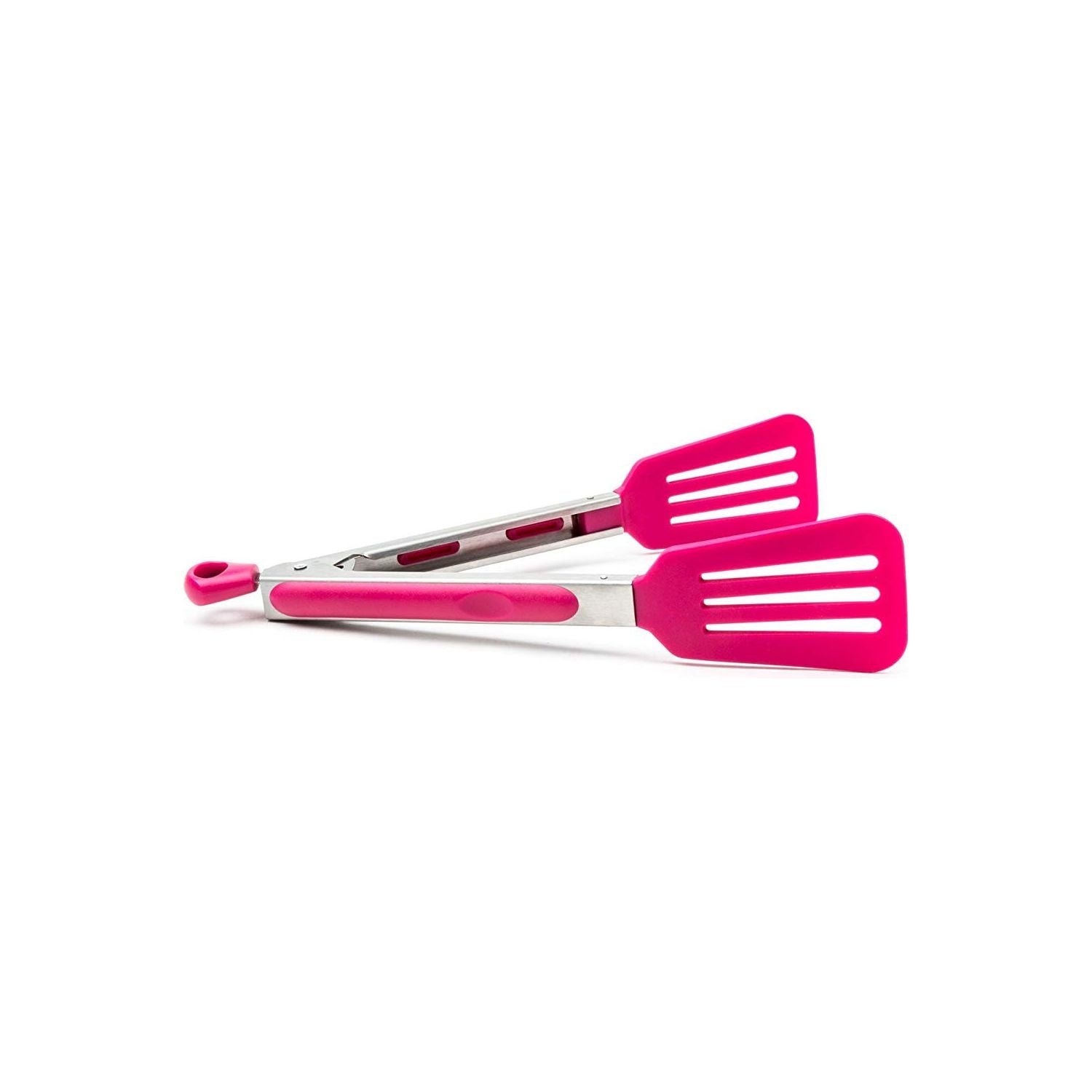 Pince plate en silicone fuchsia - Fox Run - Pince de cuisine - - La Guilde Culinaire