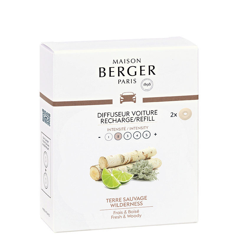 Coffret de 2 recharges pour diffuseur voiture Mr. Terre sauvage - Maison Berger Paris - Diffuseur de voiture - - La Guilde Culinaire