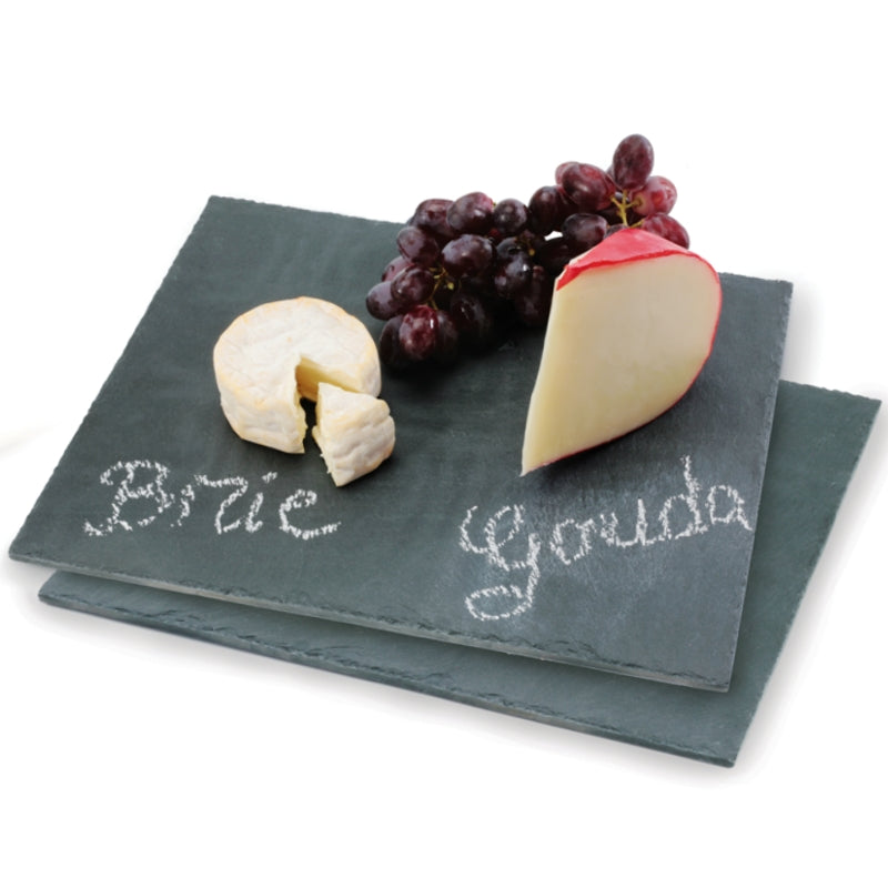 Plateaux en ardoises, jeu de 2, 32 x 26cm - Natural Living - Plateau de service - - La Guilde Culinaire