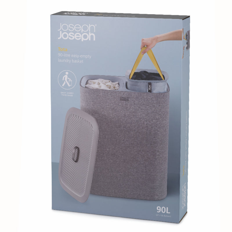 Panier à linge facile à vider Tota 90L Gris - Joseph Joseph - Panier à linge - - La Guilde Culinaire