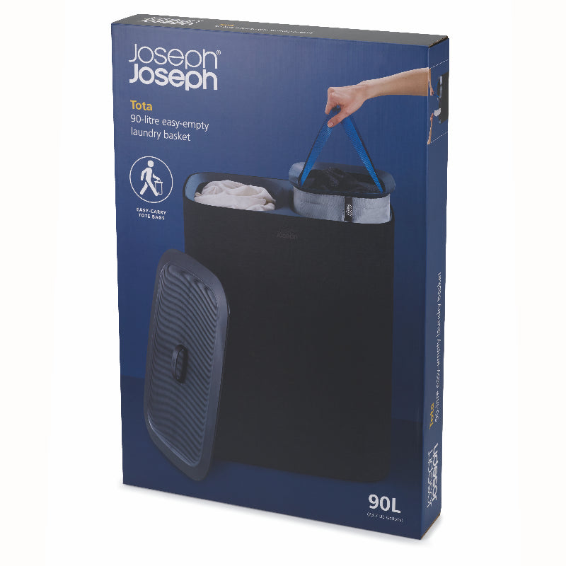 Panier à linge facile à vider Tota 90L Noir - Joseph Joseph - Panier à linge - - La Guilde Culinaire